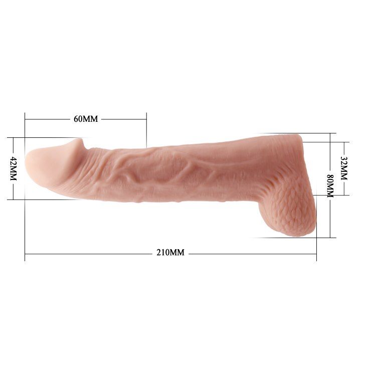 Насадка на пеніс Baile Sex Toys Big Man, 21 см (тілесний)