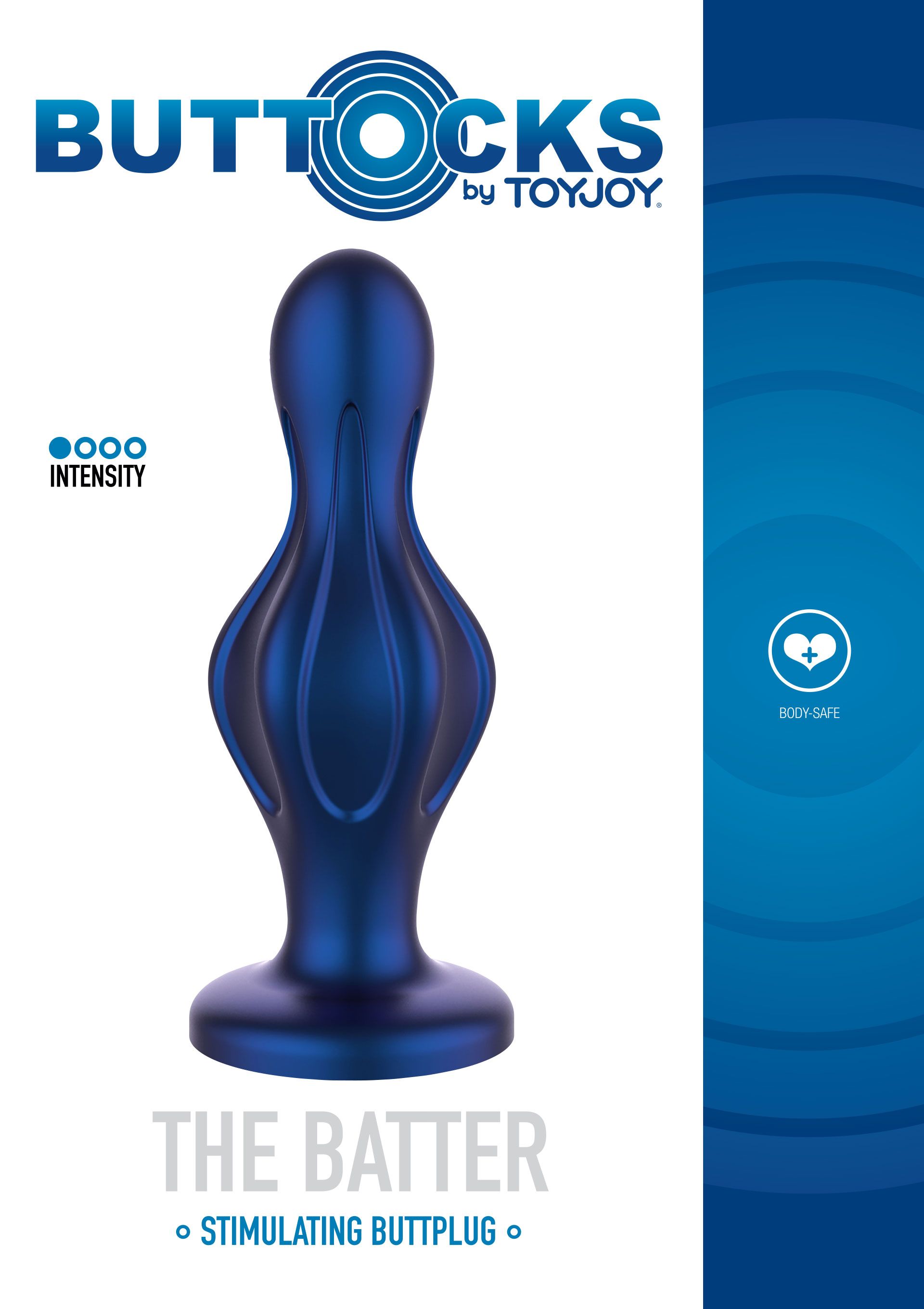 Korek analny TOYJOY The Batter Buttplug, 12 cm (niebieski)