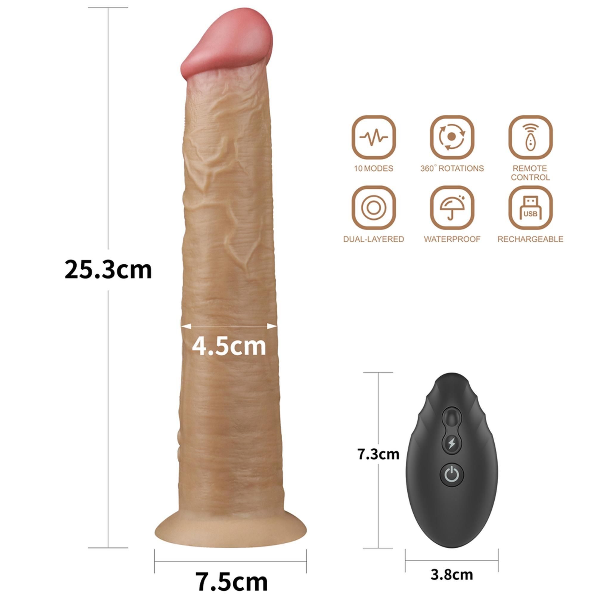 Реалистичный вибратор LoveToy Nature Cock, 26 см (телесный)