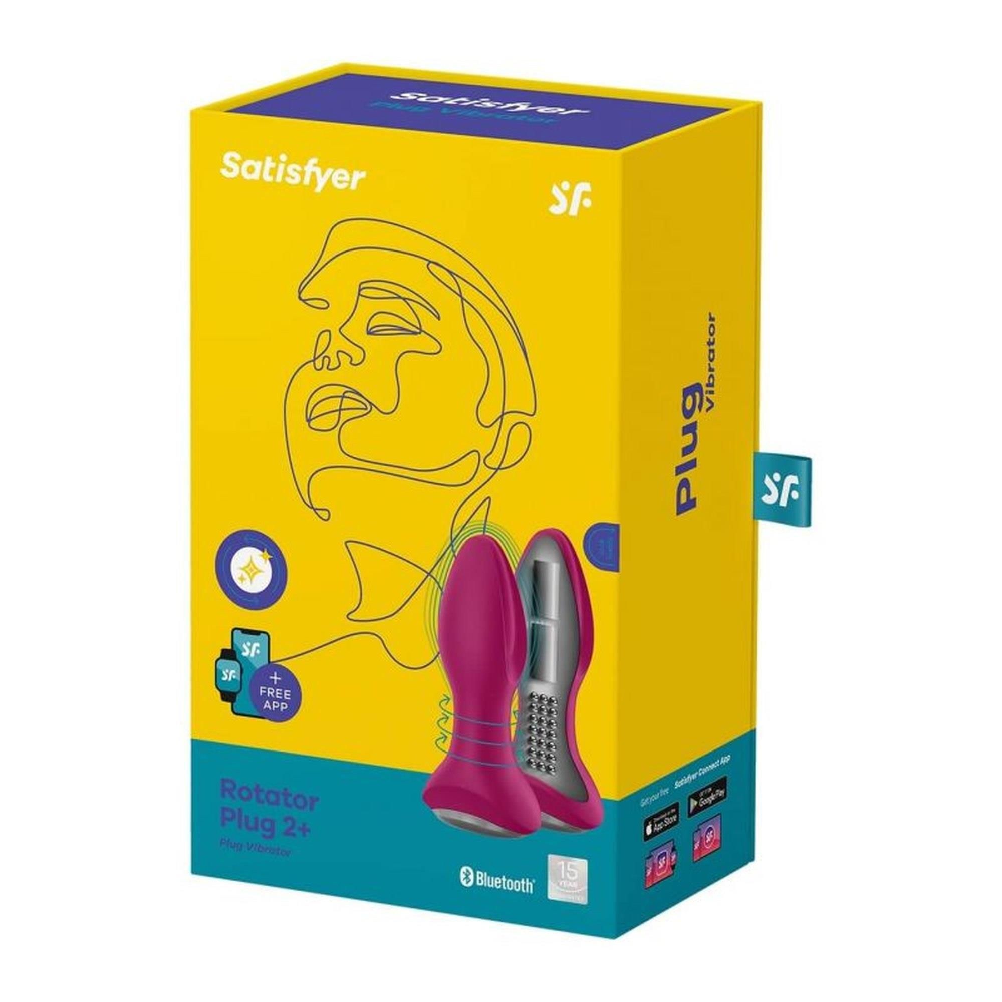 Korek analny Satisfyer Rotator Plug 2+, 12,8 cm (czerwony)