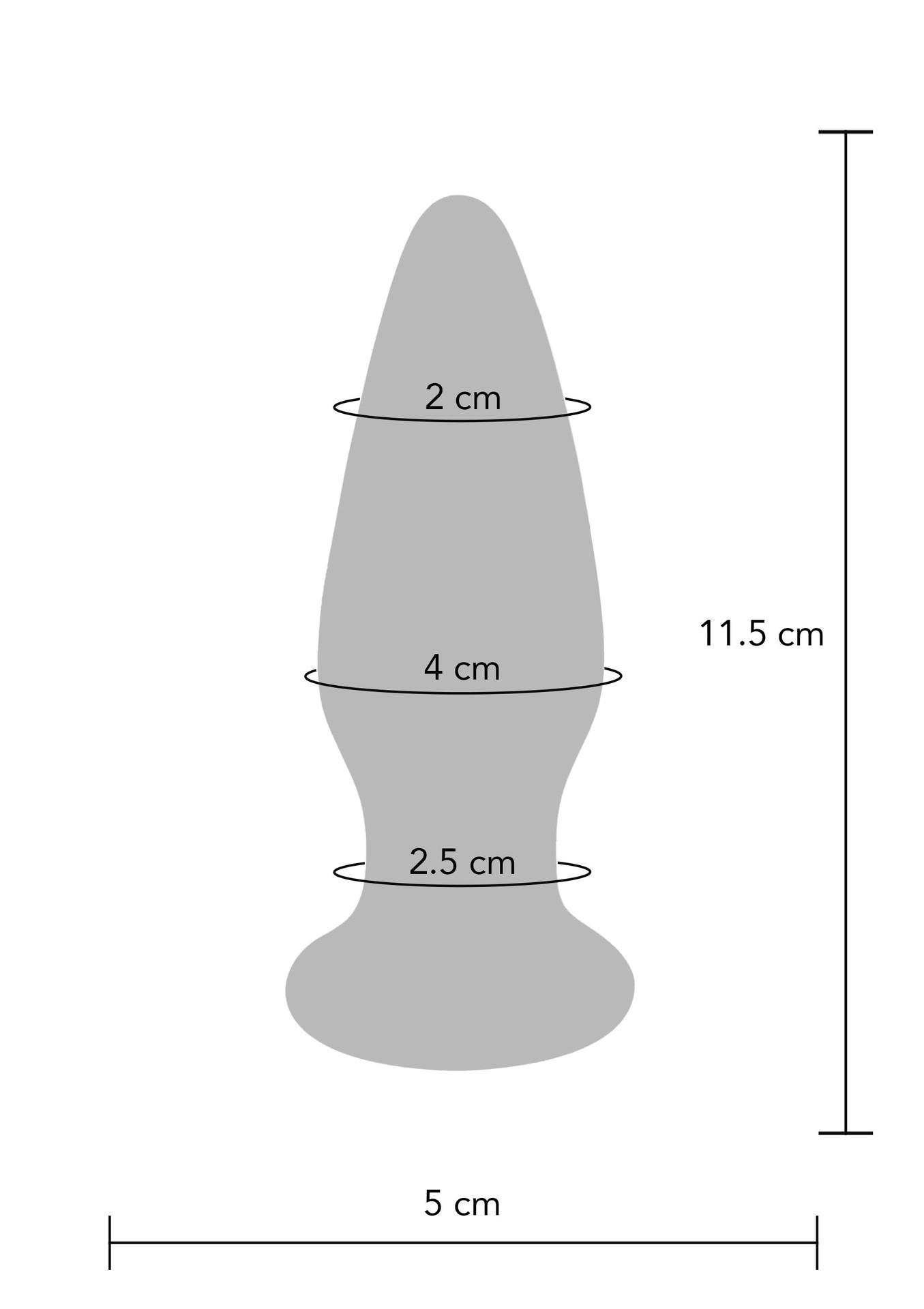 Korek analny Buttocks The Shining, 11.5 cm (niebieski)