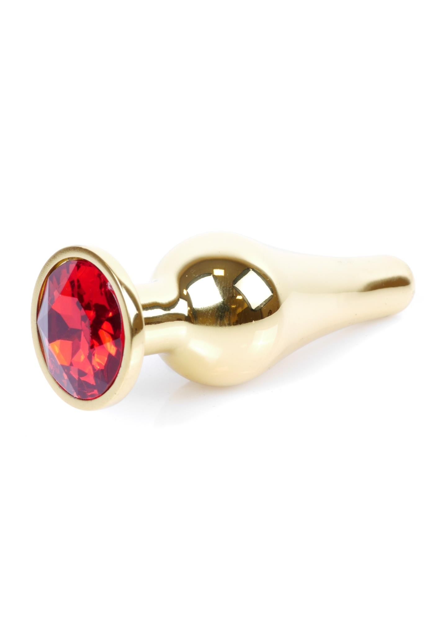 Korek analny B - seria HeavyFun Gold, 9.5 cm (czerwony)