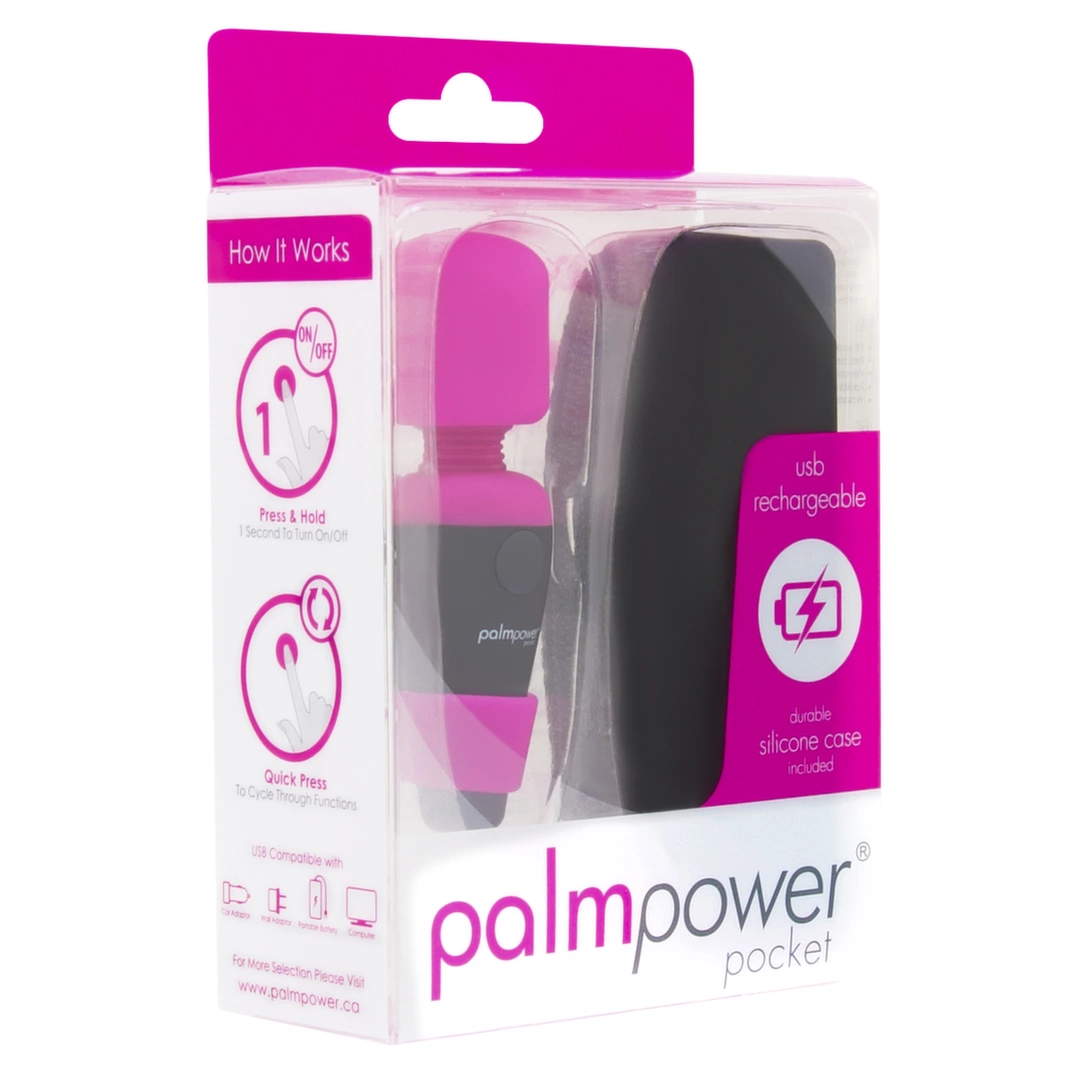 Мини-вибратор PalmPower Pocket Wand Massager, 9 см (черный)