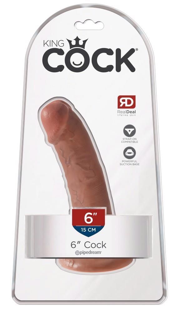 Фаллоимитатор King Cock 6", 17 см (коричневый)