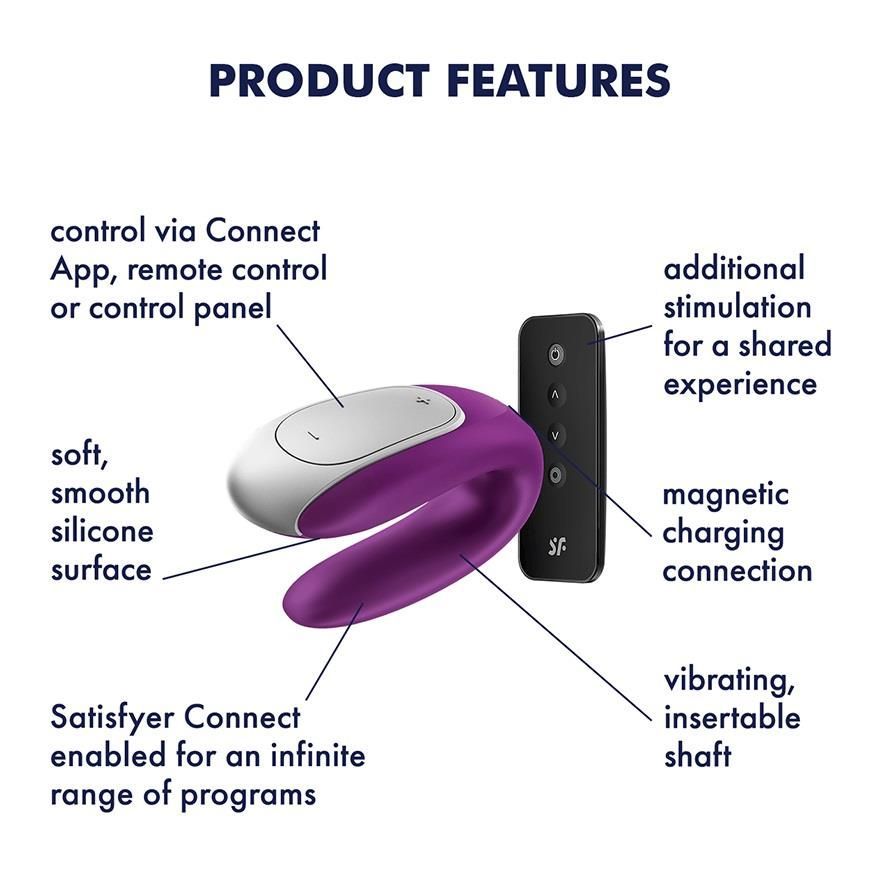 Вібратор для пар Satisfyer Double Fun, 9 см (фіолетовий)