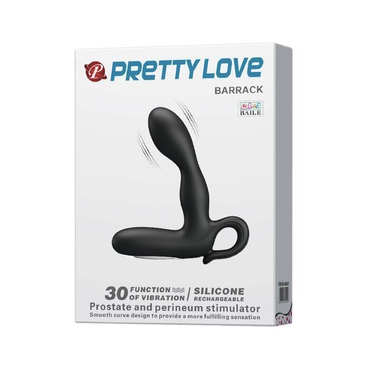 Стимулятор простаты Pretty Love Barrack, 14,2 см (черный)