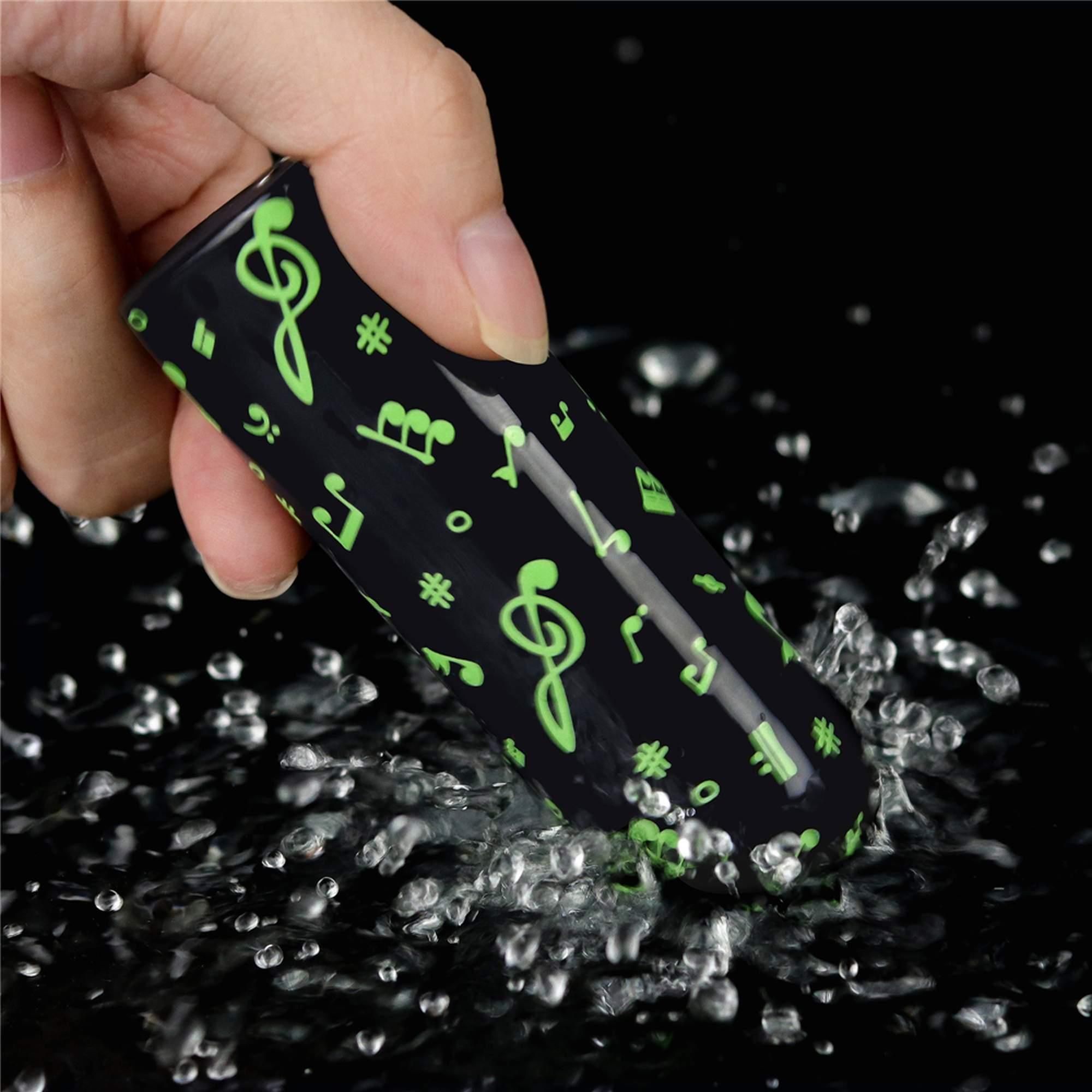 Wibrator łechtaczkowy LoveToy Music Massager Glow In The Dark, 8,5 cm (czarny)