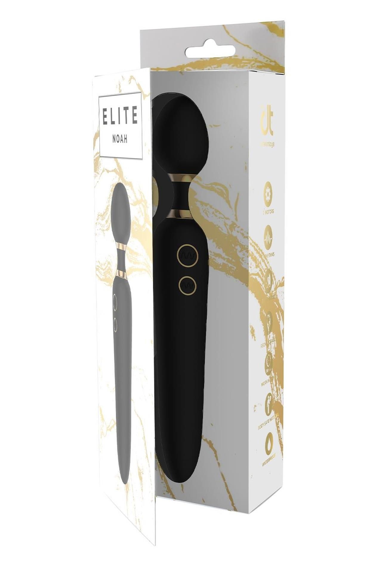 Вибромассажер Dreamtoys Elite Dual Wand Vibe, 23 см (черный)