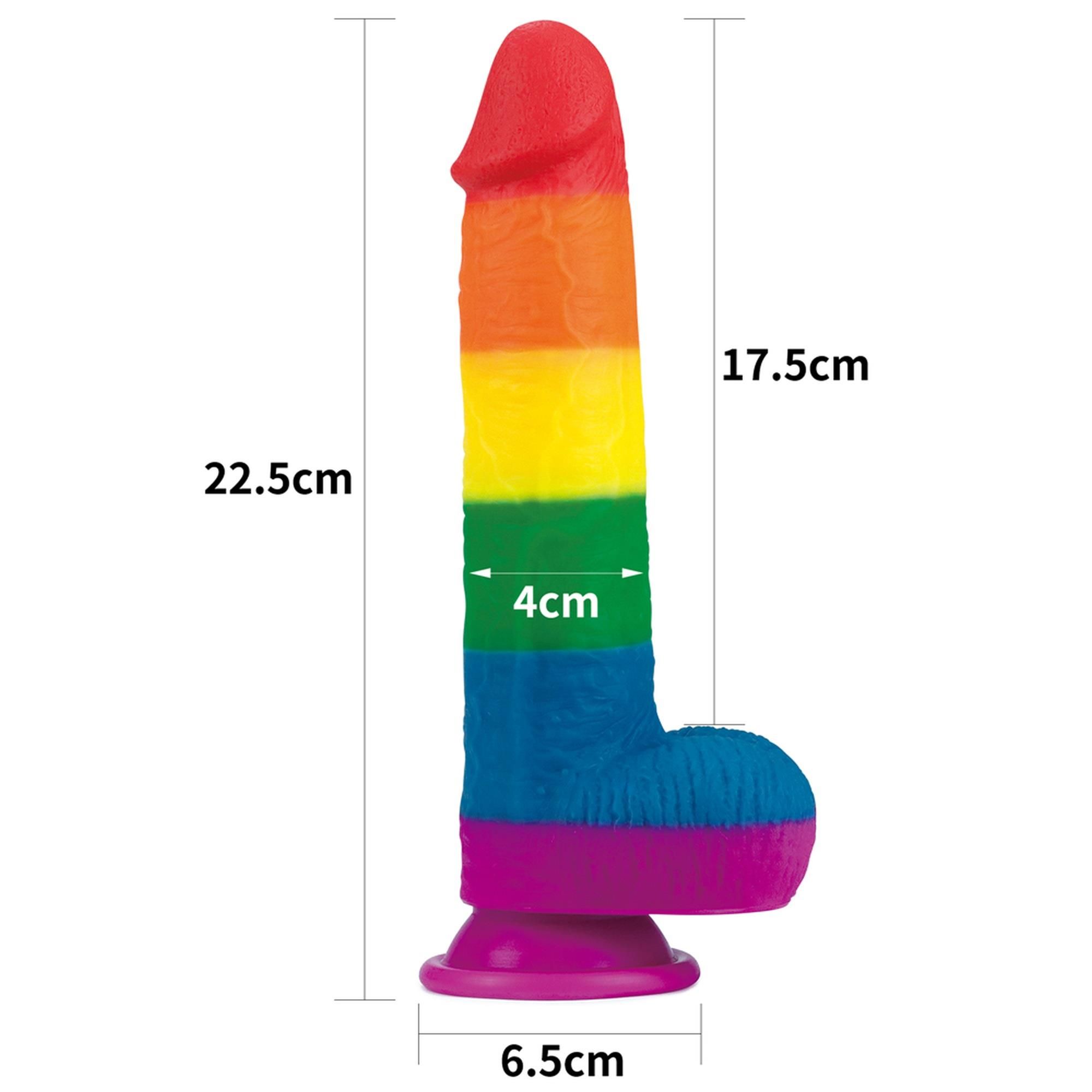 Фаллоимитатор LoveToy 9'' Prider, 22.5 см (радужный)