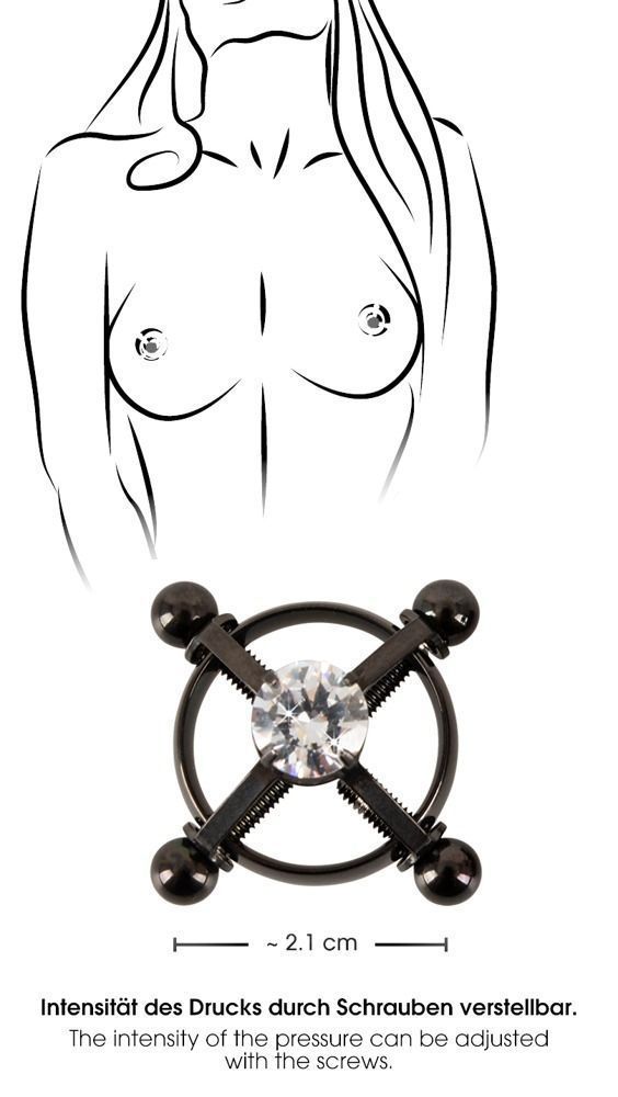 Зажимы на соски Bad Kitty Nipple Jewellery (черный)