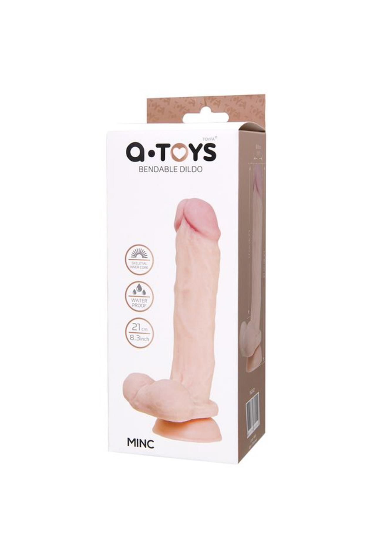 Фаллоимитатор A-Toys Minc, 21 см (телесный)