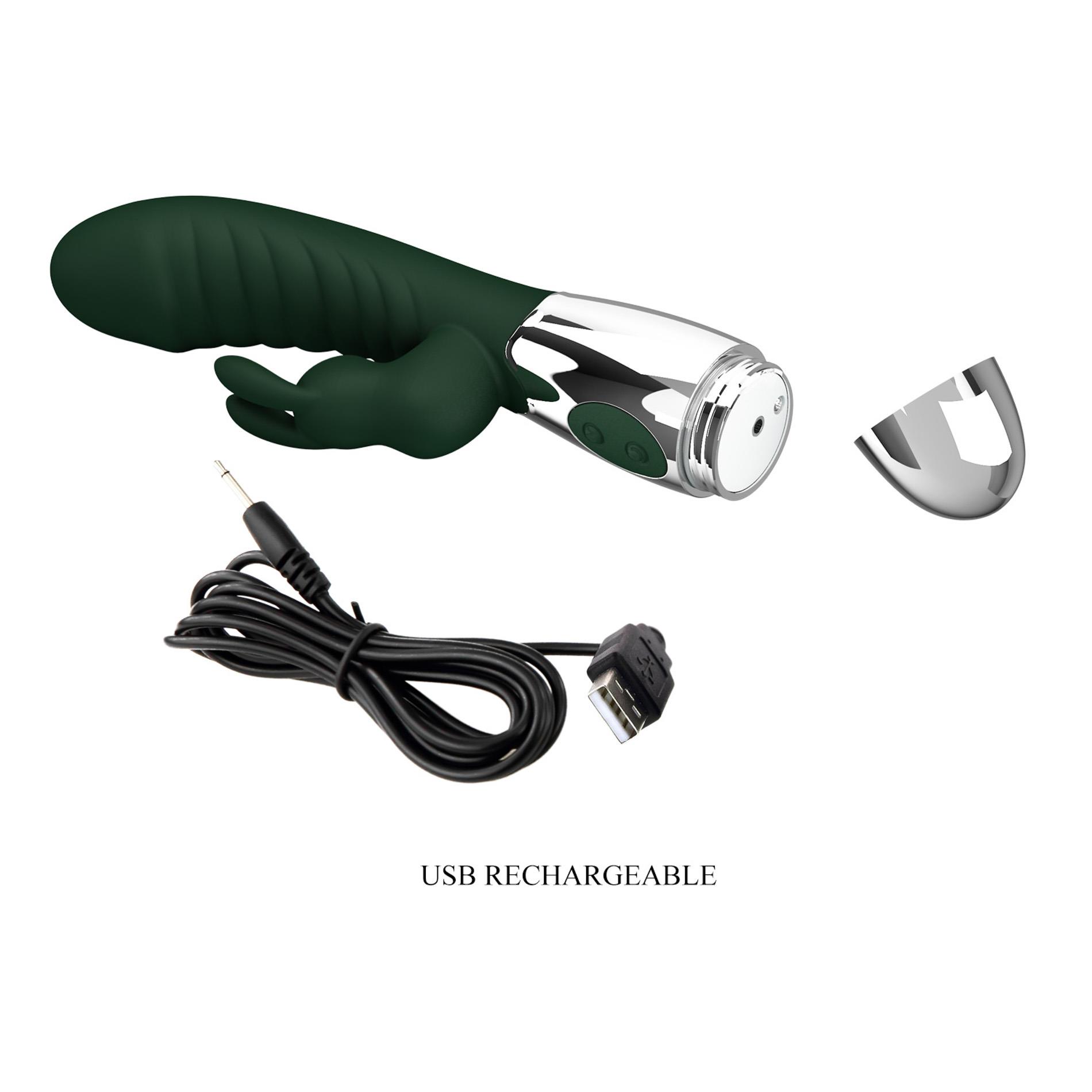 Wibrator królik Pretty Love Naughty Bunny, 19.8 cm (zielony)