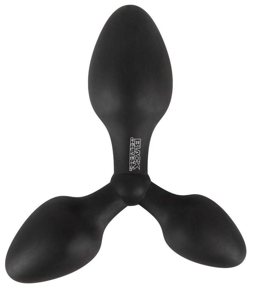 Анальная пробка Black Velvets Triple Butt Plug, 13.8 см (черный)