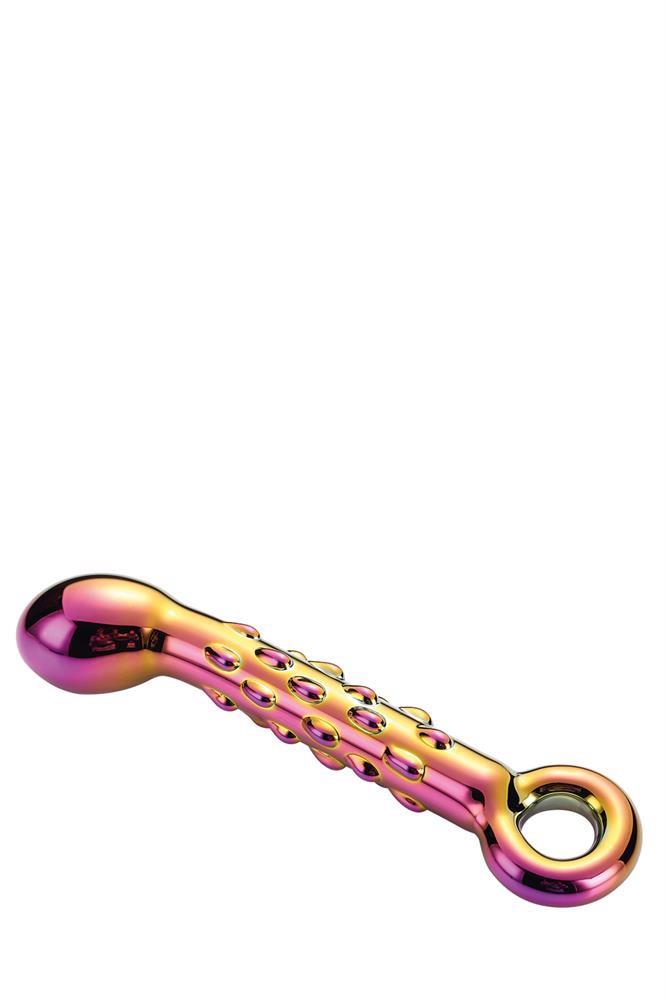 Фаллоимитатор Glamour Glass Ribbed G-Spot, 18 см (мульти)