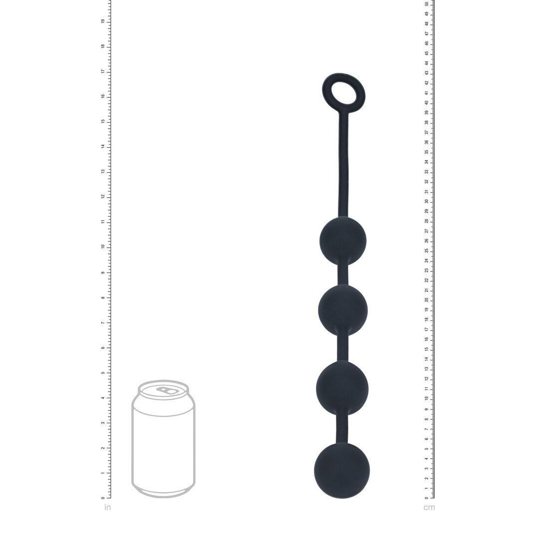 Анальная цепочка Levelz Round Silicone Anal Balls, 40.5 см (черный)