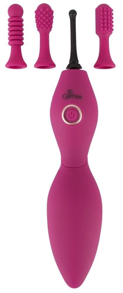 Клиторальный вибратор Sweet Smile Spot Vibrator With 3 Tips, 17,9 см (розовый)