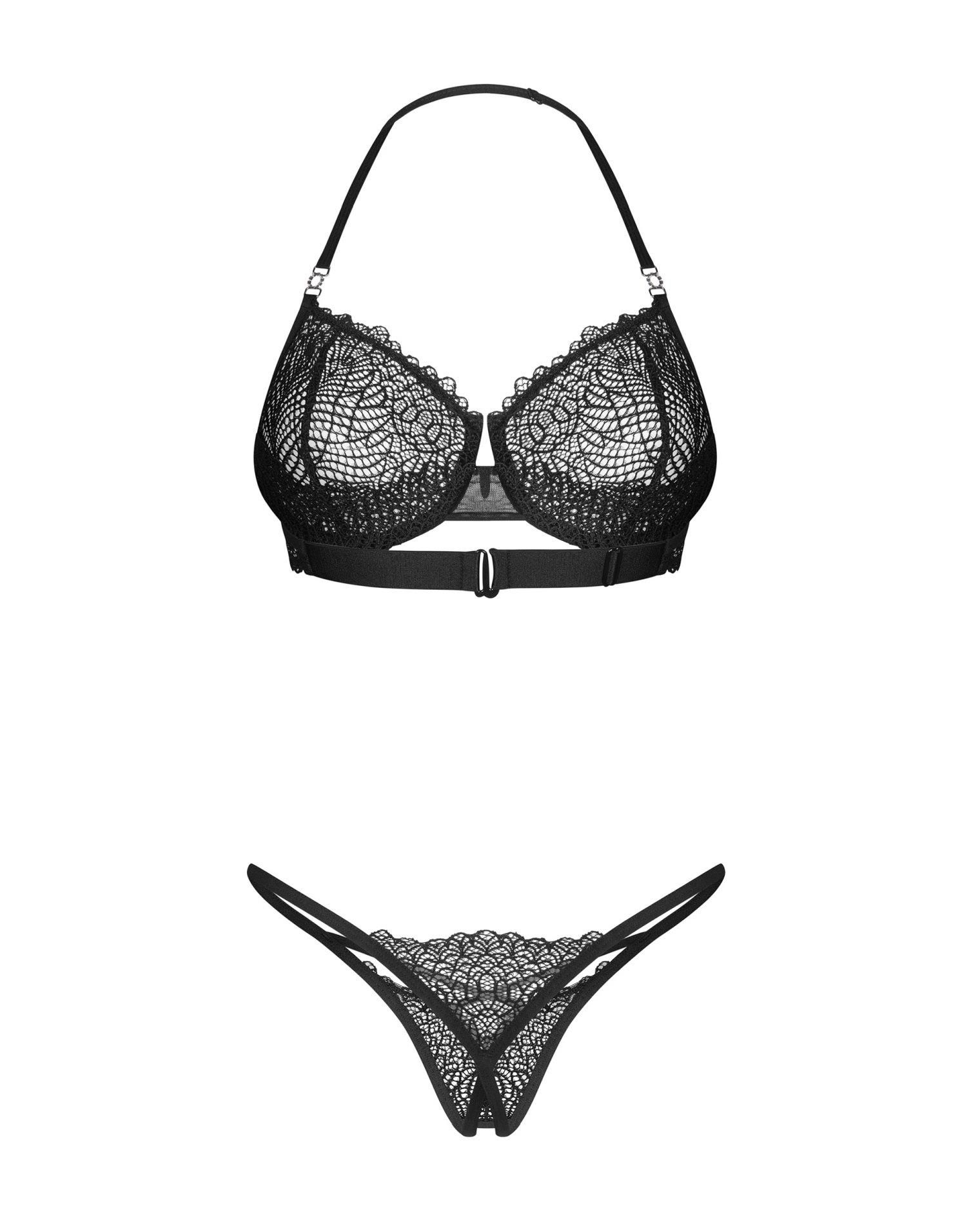 Комплект эротического белья Obsessive Iliosa, S/M (черный)