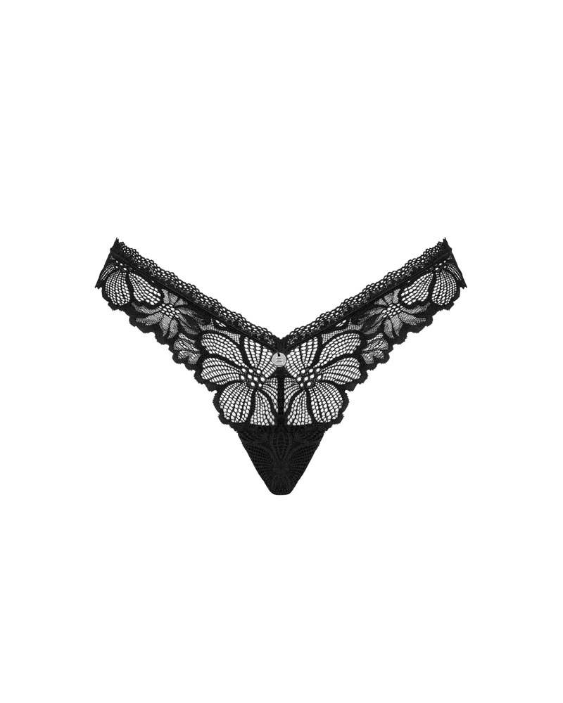 Трусики-стринги Obsessive Serafia, XS/S (черный)
