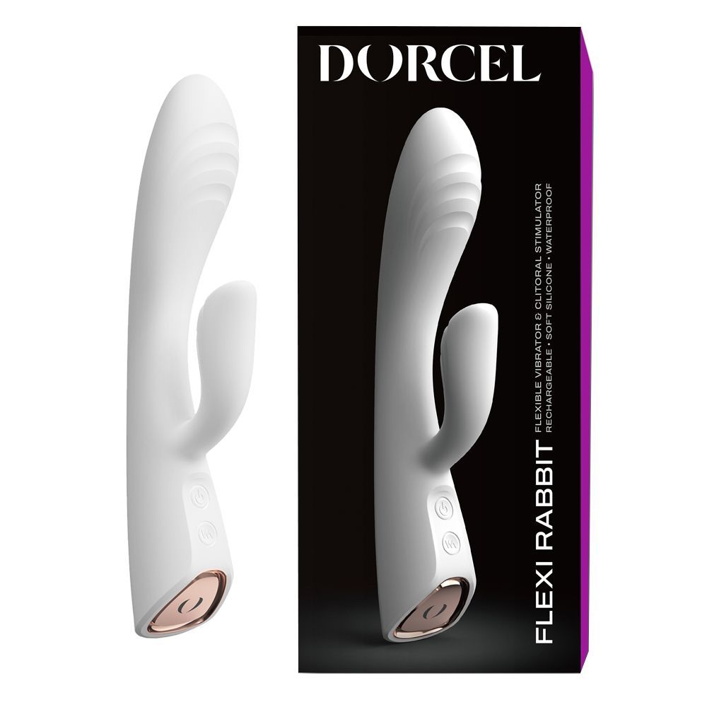 Wibrator królik Dorcel Flexi Rabbit, 21,2 cm (biały)
