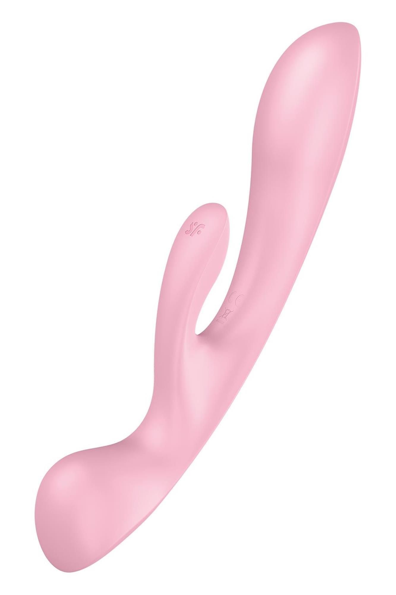 Wibrator królik Satisfyer Triple Oh, 24 cm (różowy)