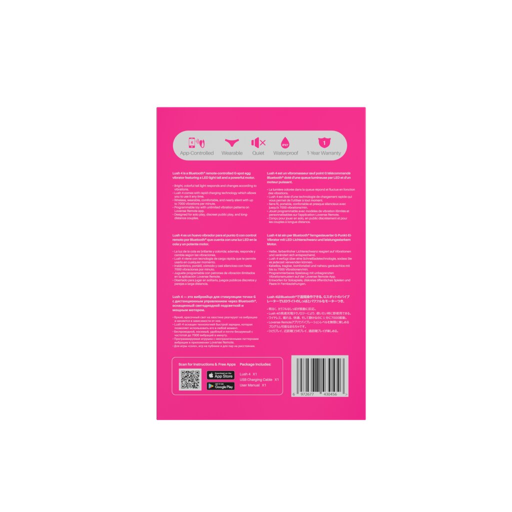 Виброяйцо Lovense Lush 4, 17.5 см (розовый)