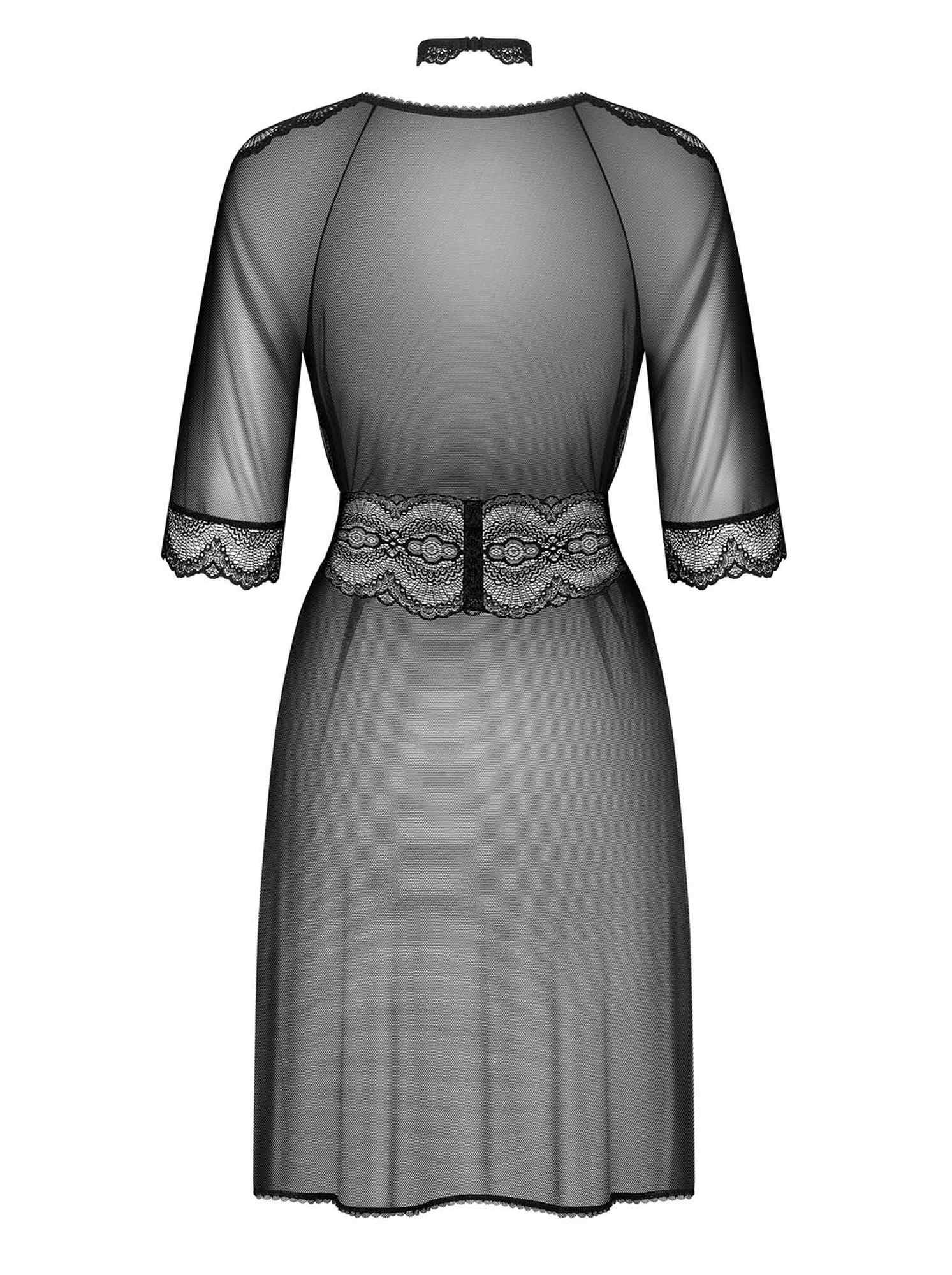 Пеньюар Obsessive Lucita, S/M (чорний)