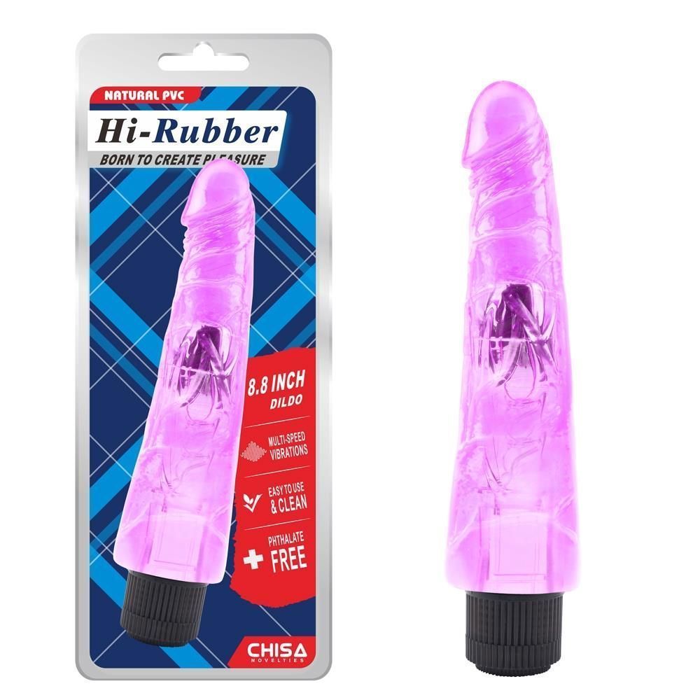 Вибратор Hi-Rubber 8.8 Inch Dildo, 23 см (фиолетовый)