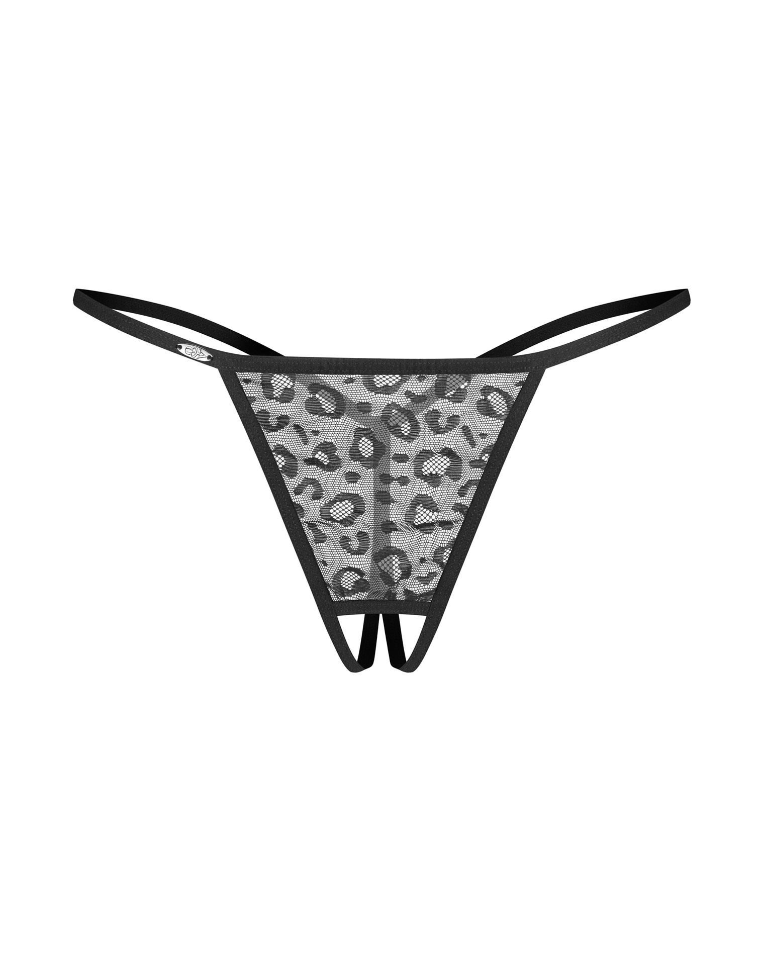 Комплект из 2 стрингов Obsessive Bianca, L/XL (черный)