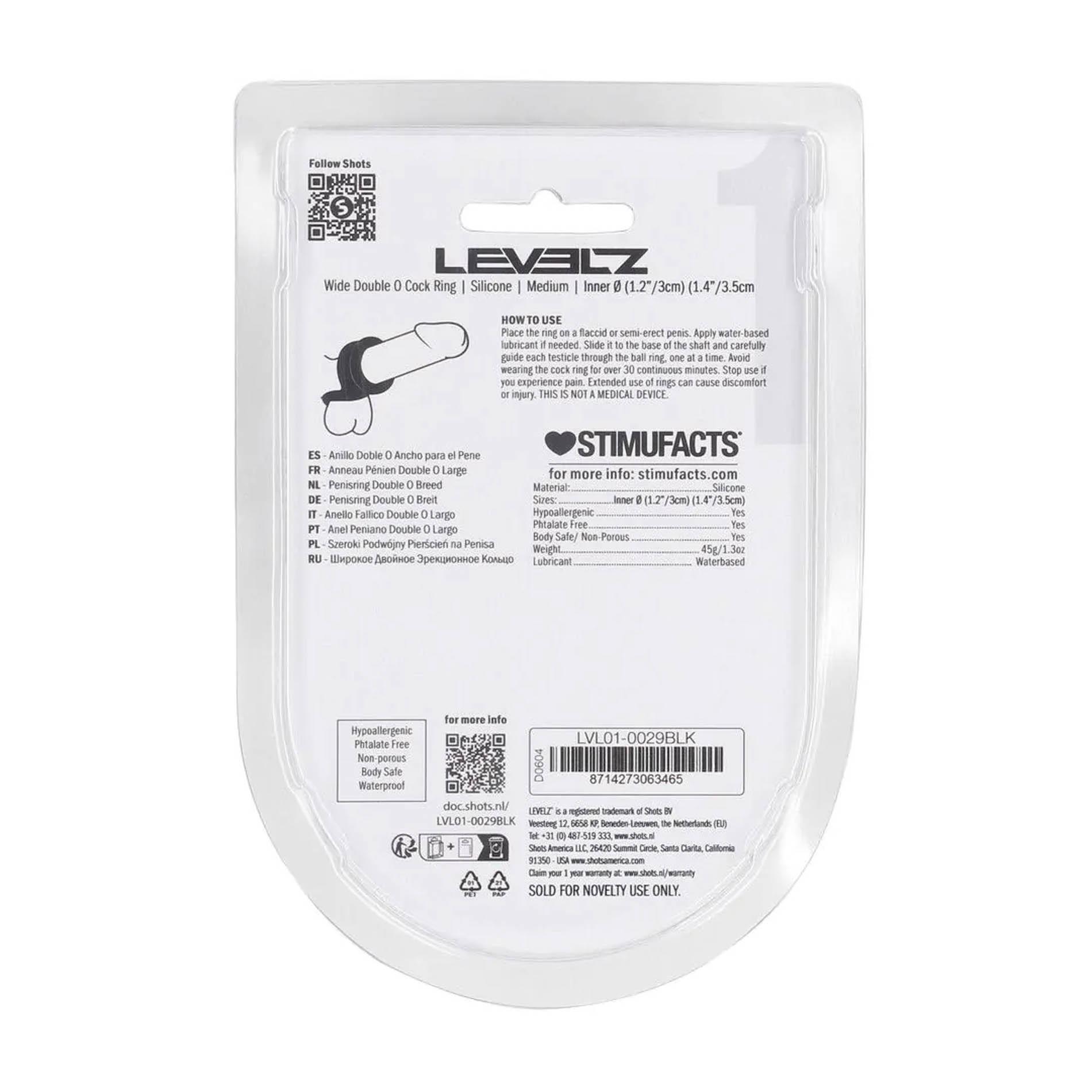 Эрекционное кольцо Wide Double O Silicone Cockring M, 5.5 см (черный)