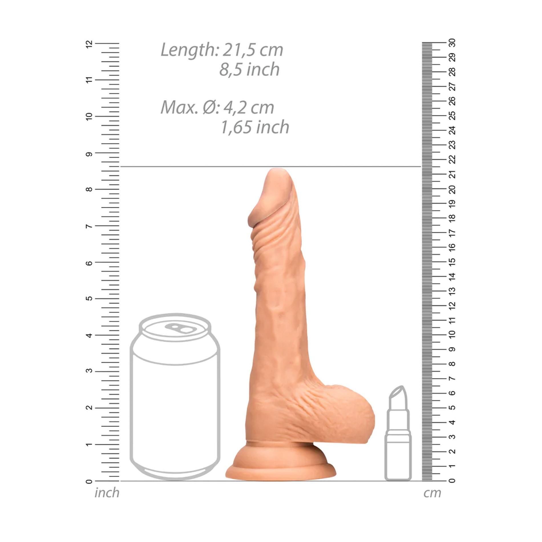 Фаллоимитатор RealRock Dong with Testicles, 21.5 см (телесный)