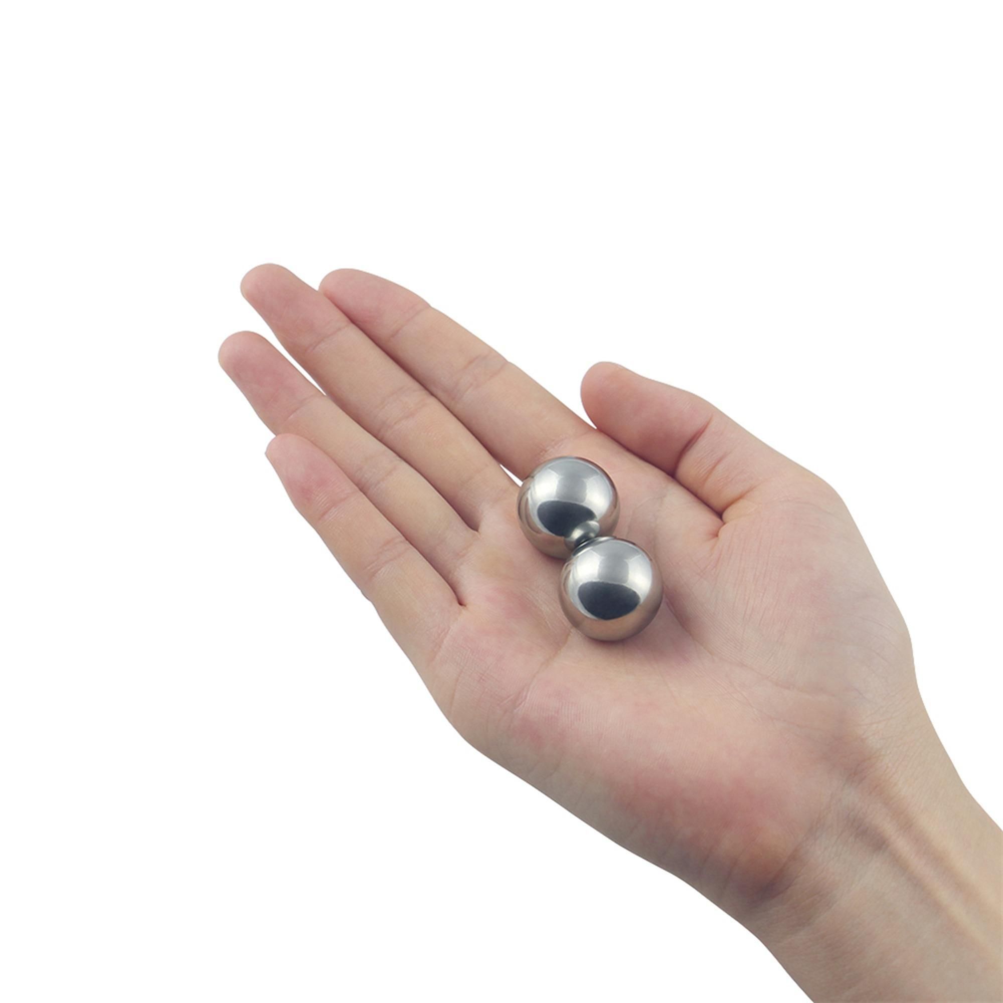 Вагинальные шарики LoveToy Passion Dual Balls, 2 см (сепебристый)