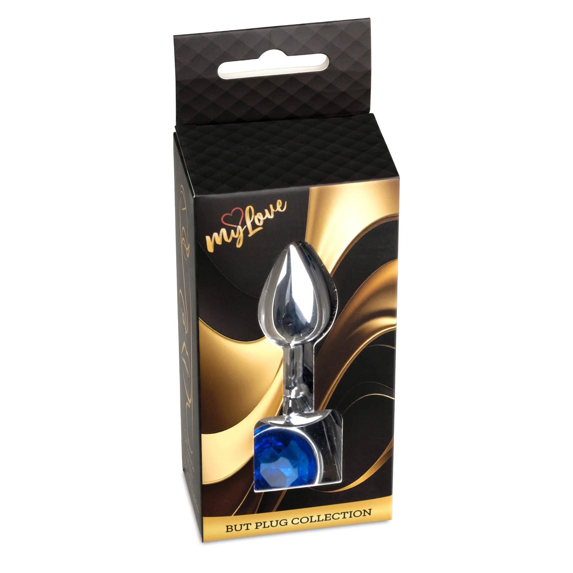 Korek analny MyLove Toys Jewelry Silver Plug, 7 cm (niebieski)