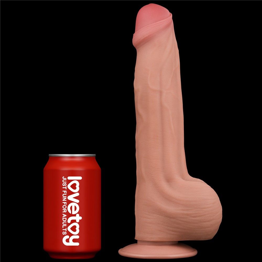 Фалоімітатор LoveToy Sliding-Skin Dual Layer Dong, 29 см (тілесний)