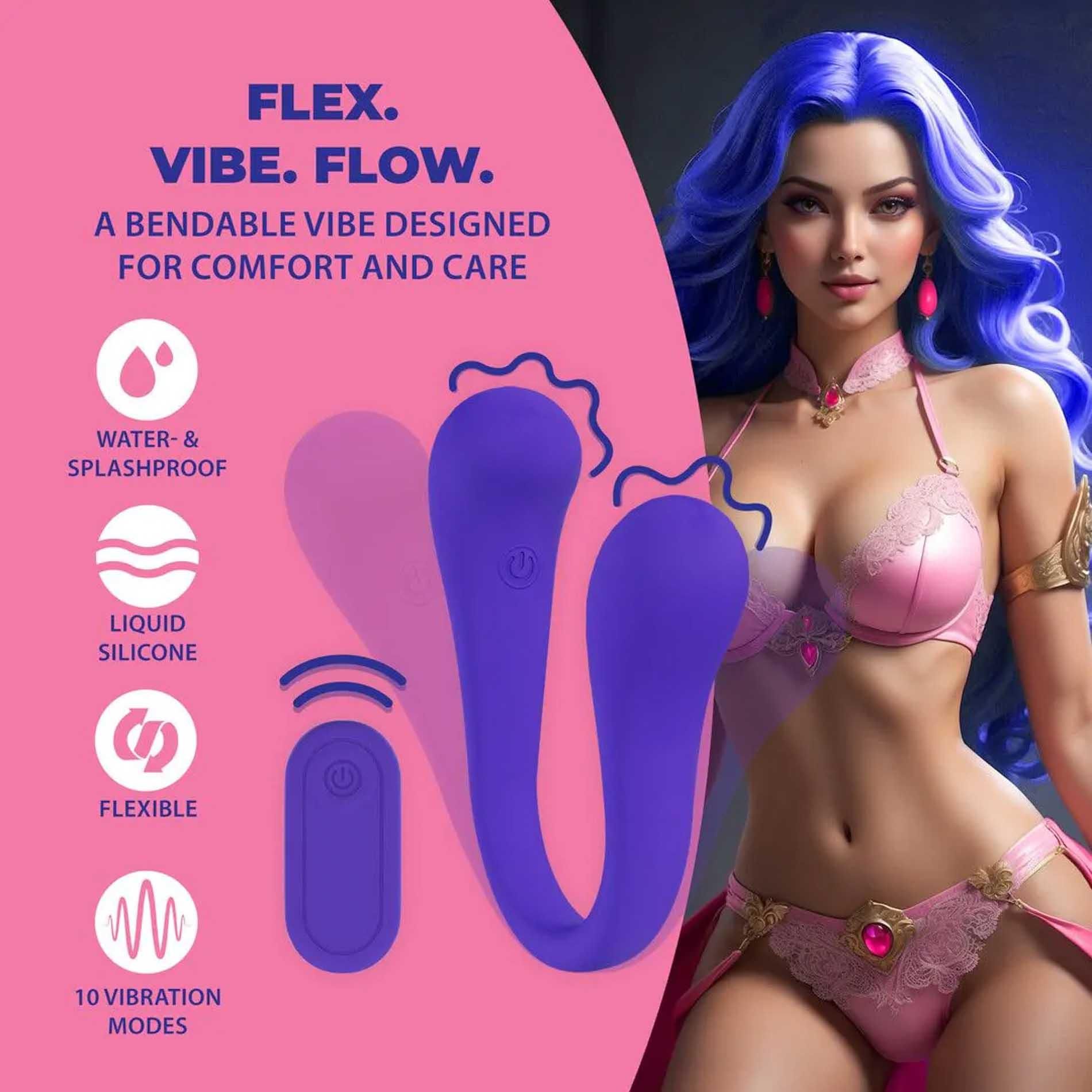 Wibromasażer Loveline Bendable Vibe, 23.2 cm (fioletowy)