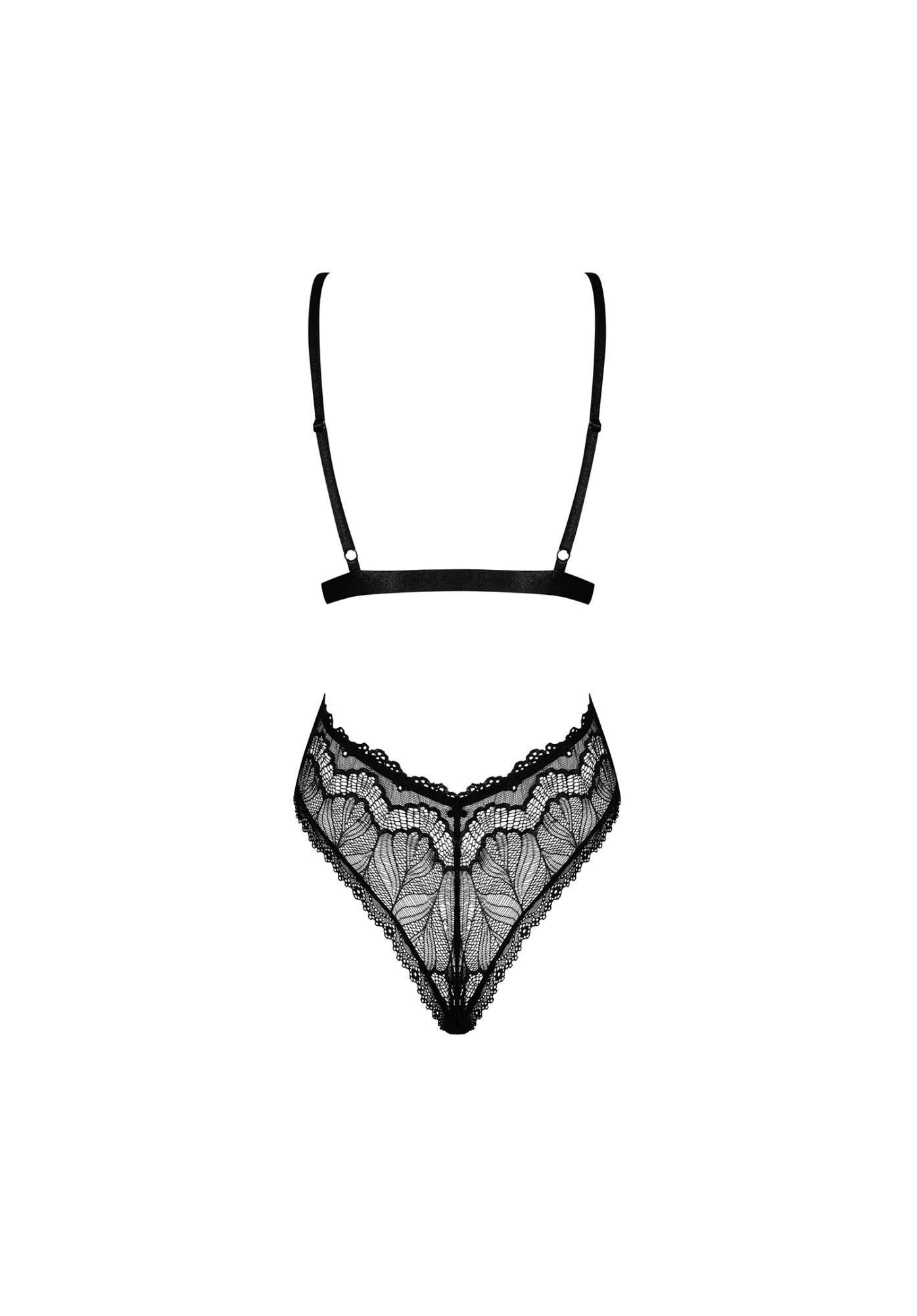 Боди Obsessive Isabellia, L/XL (черный)