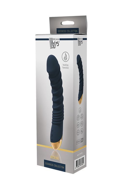 Вібратор Goddess Collection Aeolus, 21 см (синій)