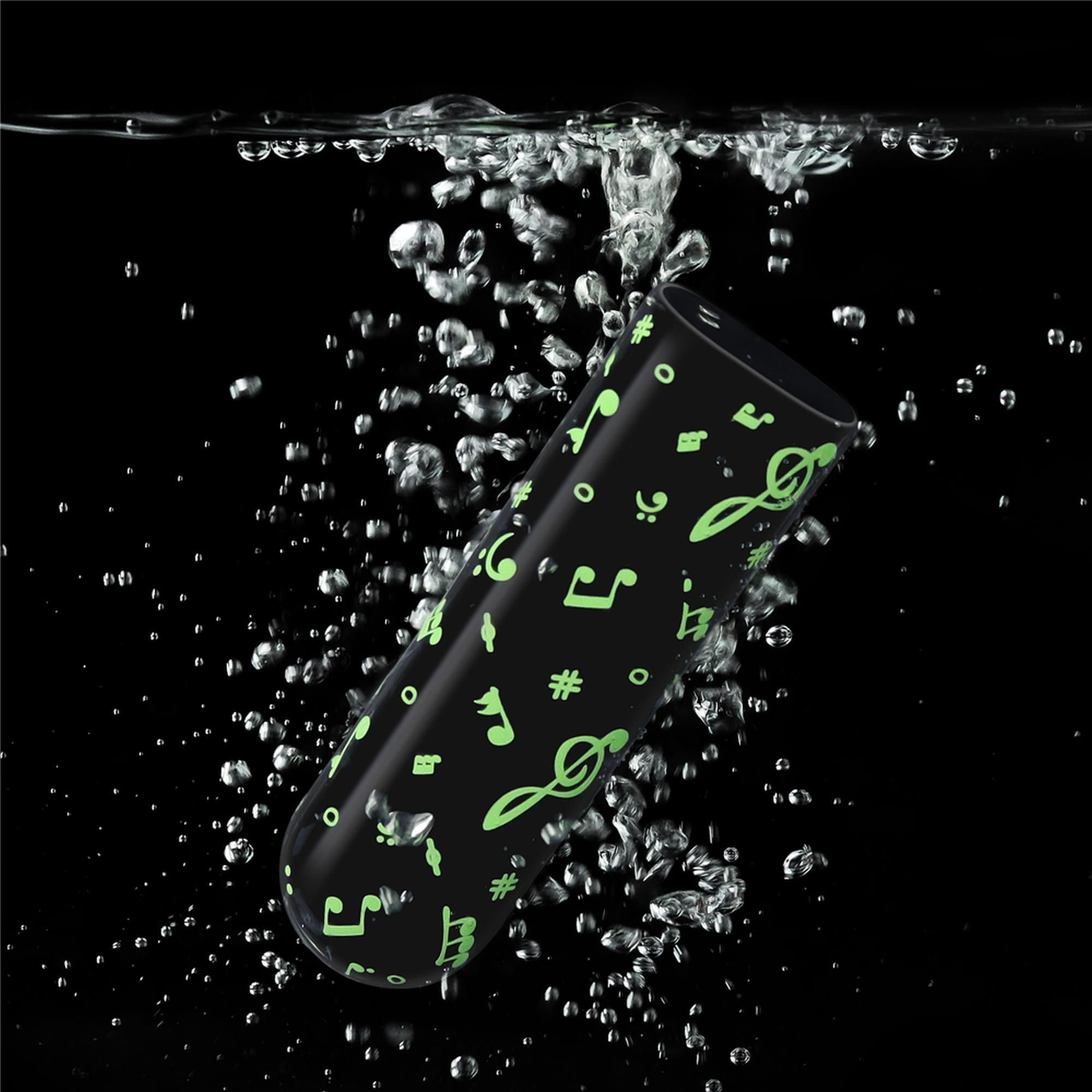 Wibrator łechtaczkowy LoveToy Music Massager Glow In The Dark, 8,5 cm (czarny)