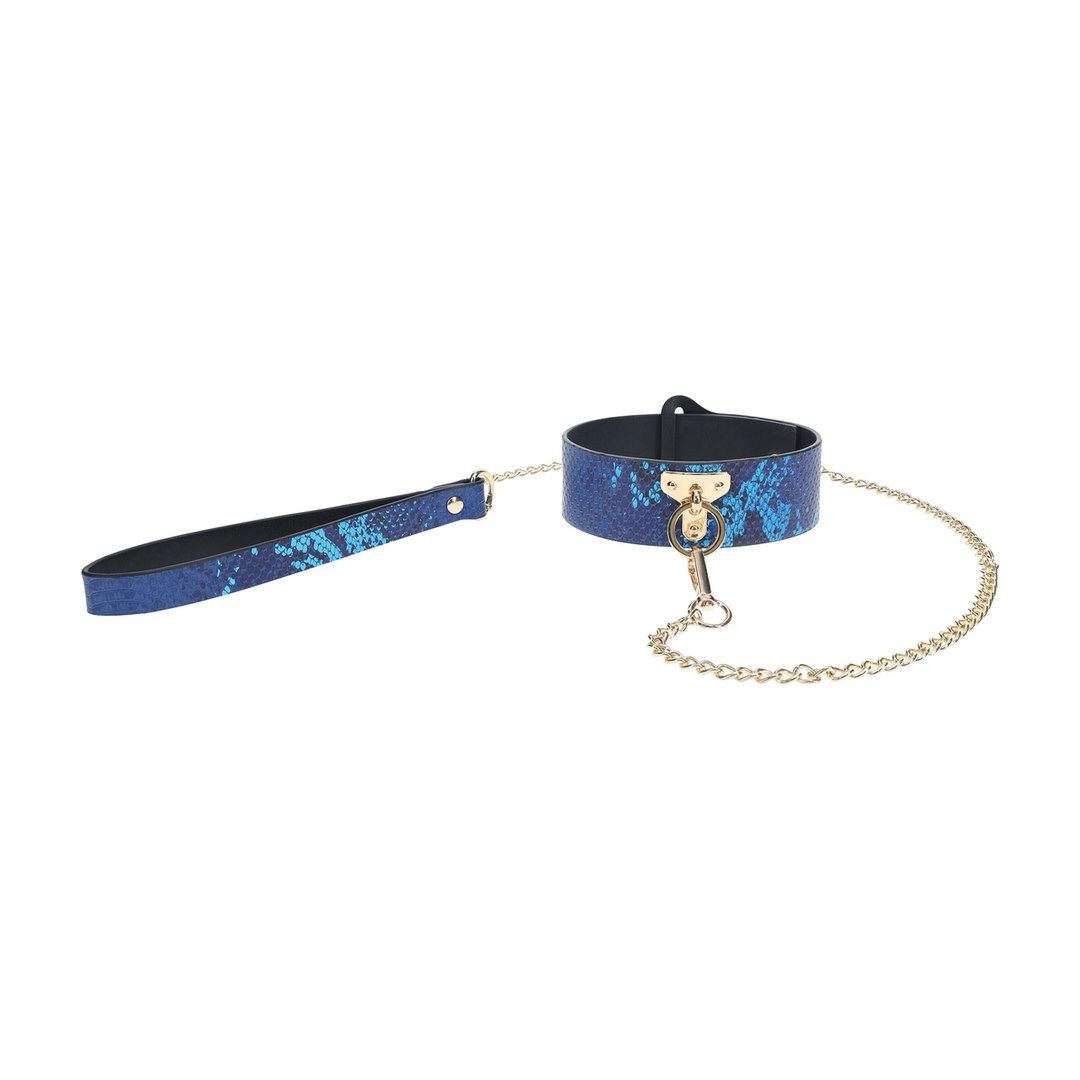 Obroża ze smyczą Ouch! Florence Collection Collar With Leash (niebieska)