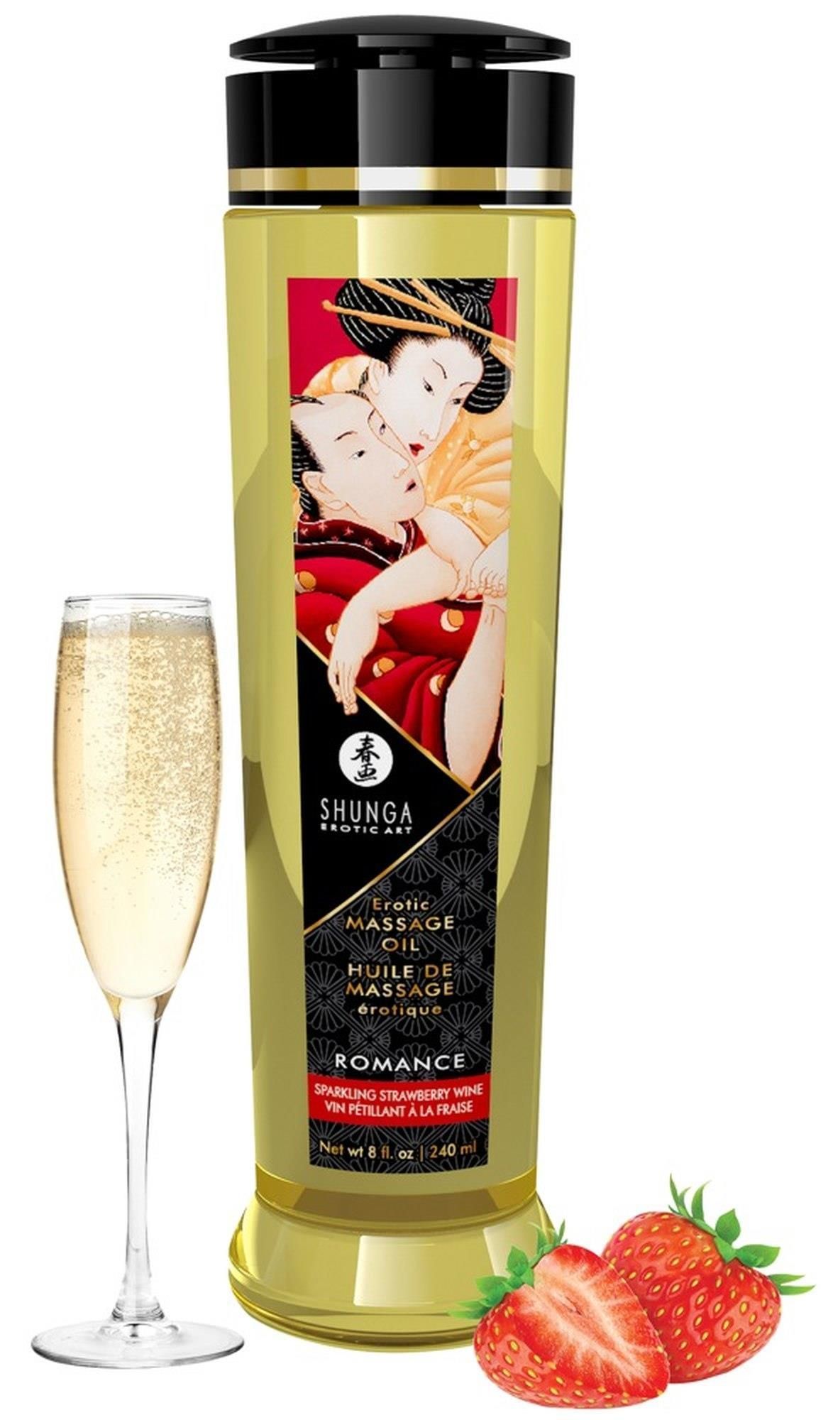 Массажное масло Shunga Erotic Massage Oil клубника с шампанским, 240 мл