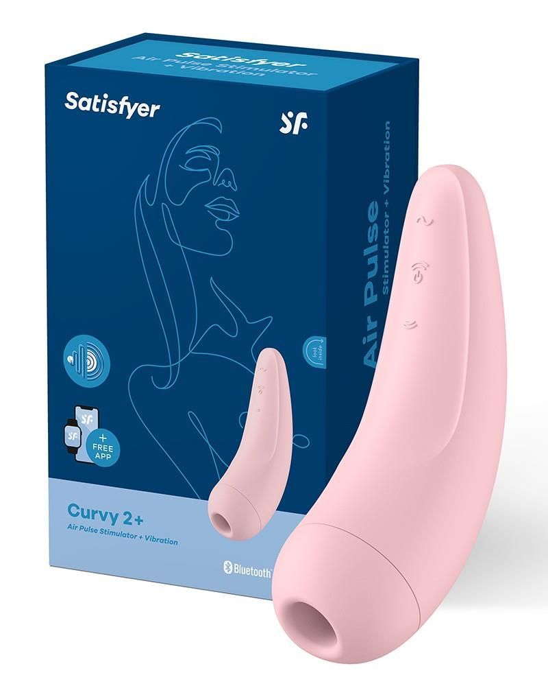 Вакуумный стимулятор клитора с вибрацией Satisfyer Curvy 2+ (розовый)