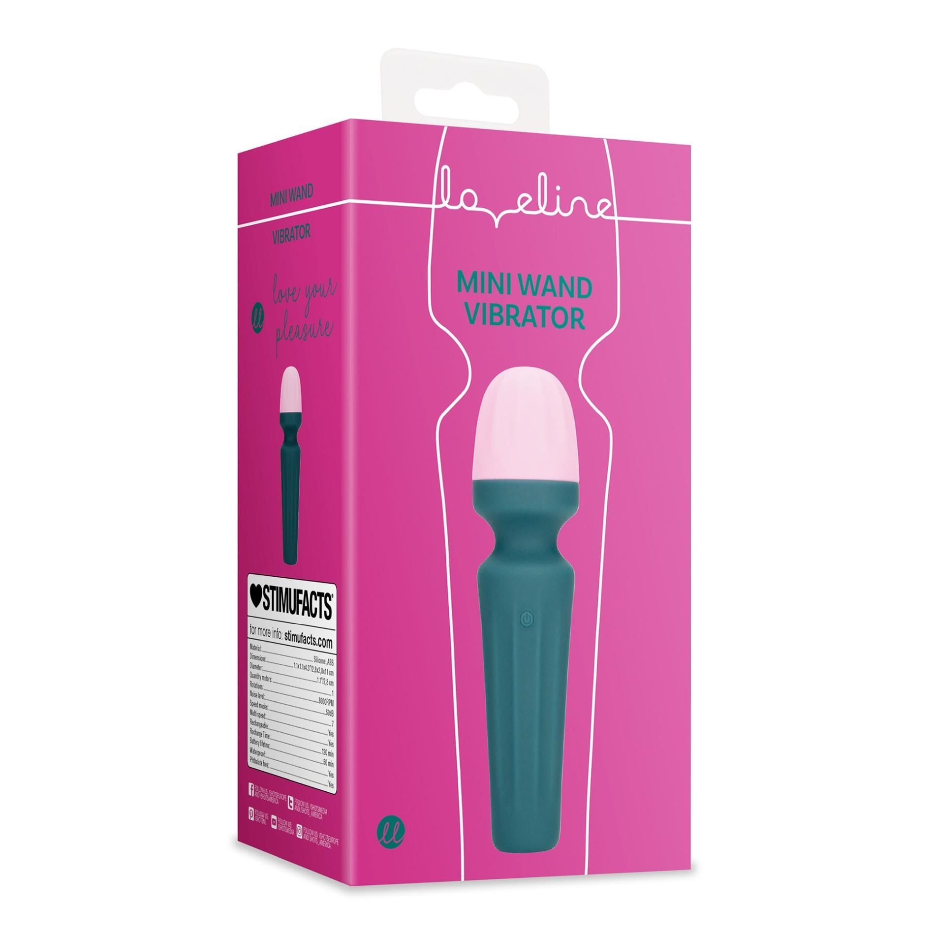 Вибратор Loveline Mini Wand Ancient Sea, 11 см (синий)