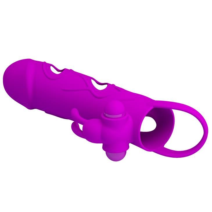 Насадка на пенис Pretty Love Vibrating Penis Sleeve, 14 см (фиолетовый)