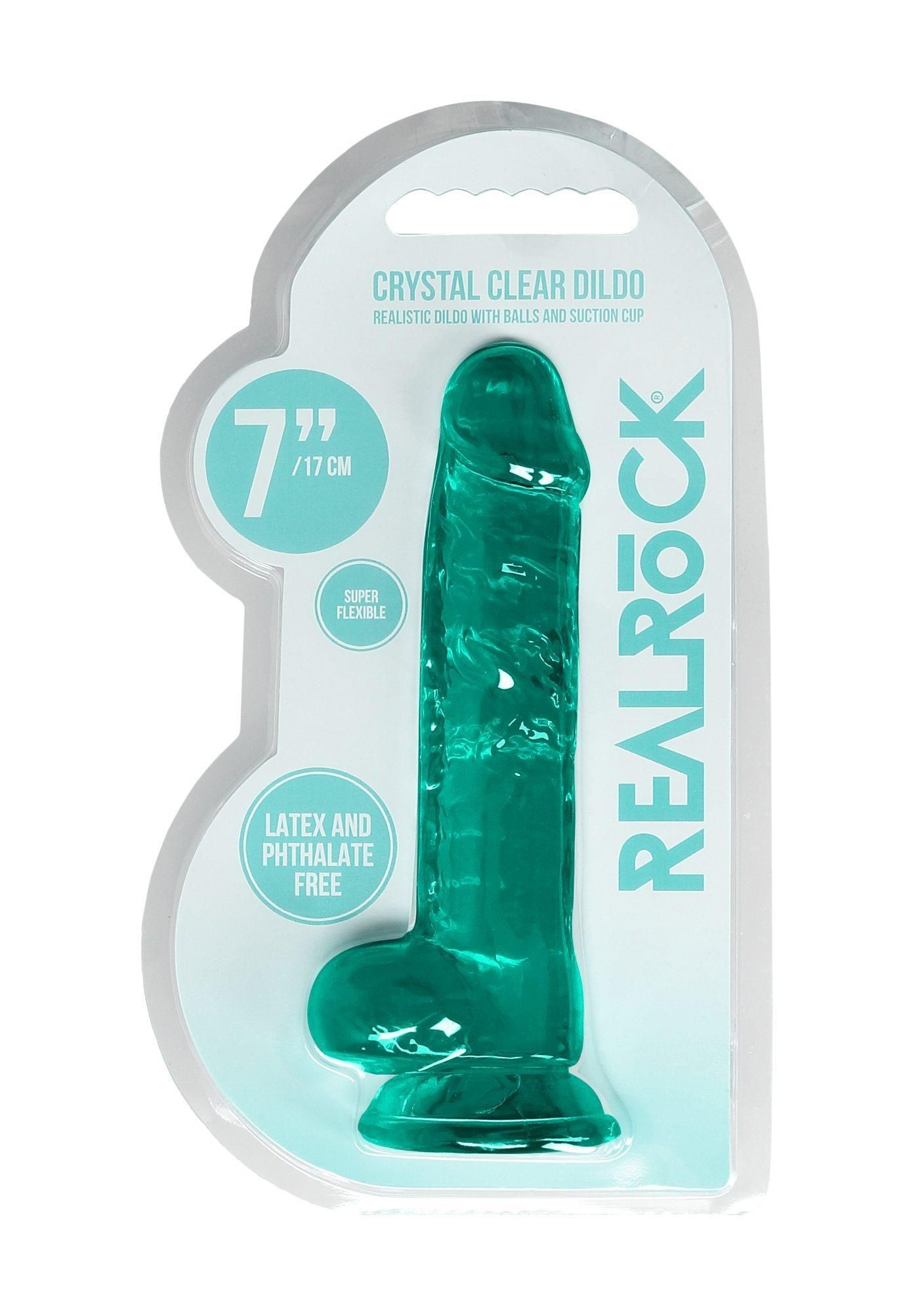 Dildo RealRock Realistic With Balls 7", 19 cm (zielony)