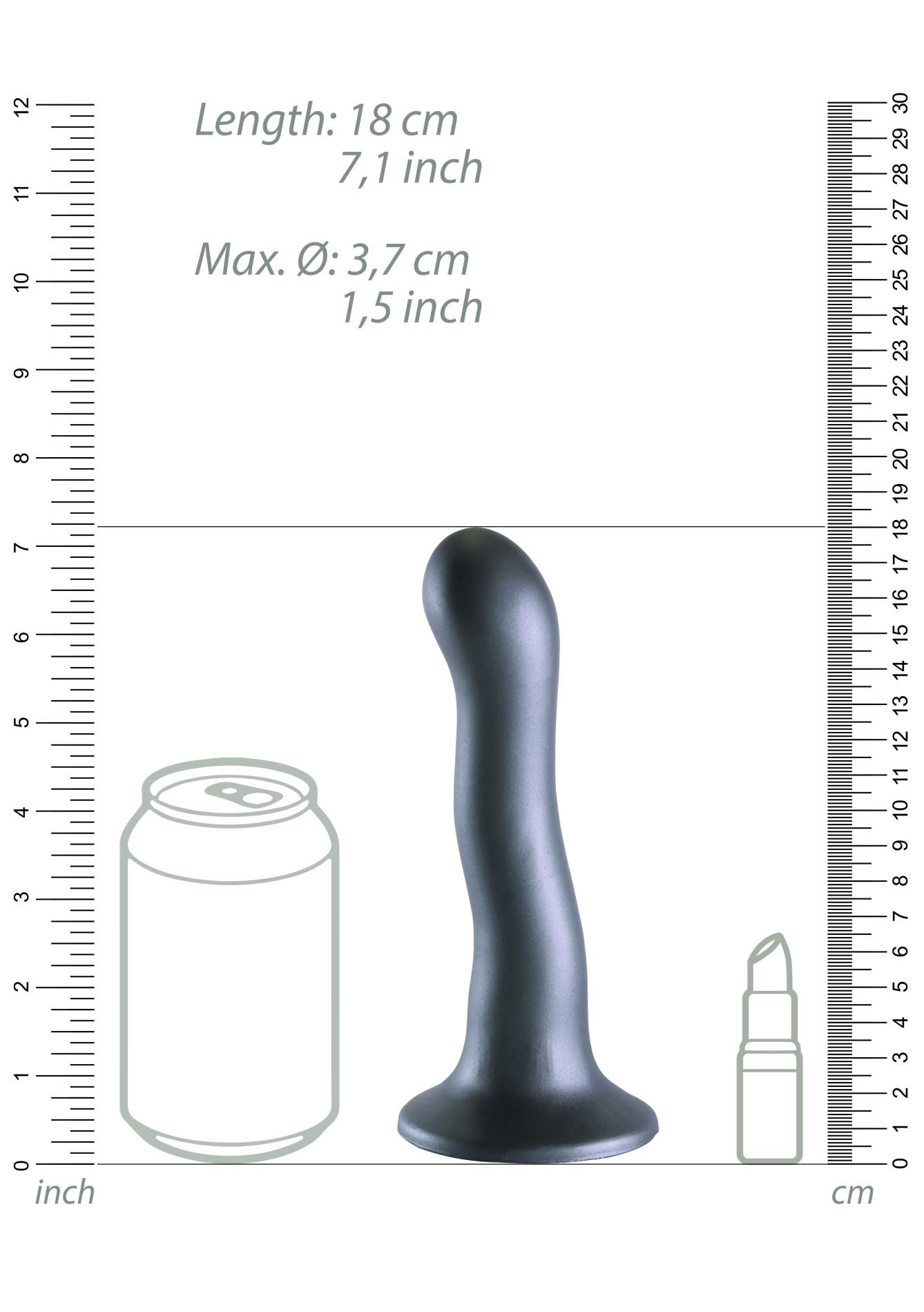 Фаллоимитатор Ouch! Curvy G-Spot Dildo 7'', 17 cm (серый)