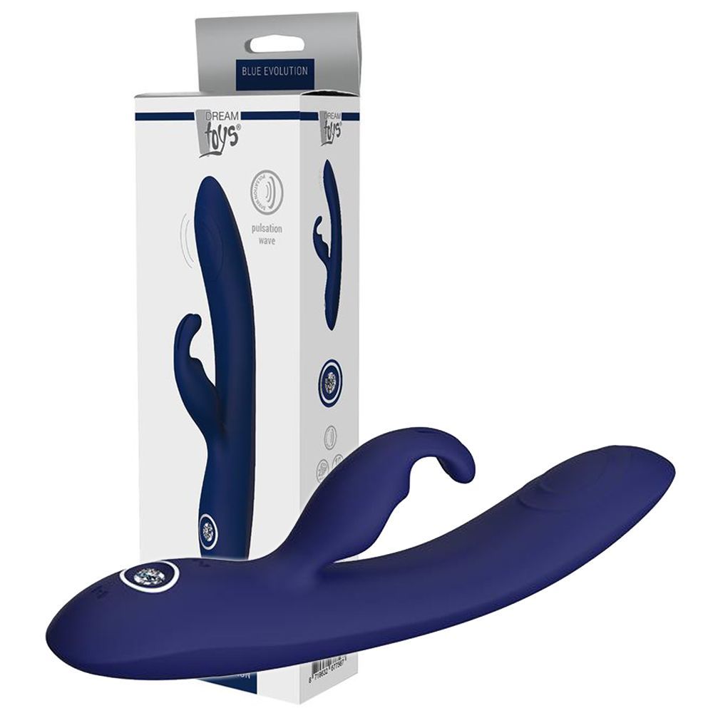 Вибратор-кролик Dream Toys Blue Evolution Themis, 22 см (синий)