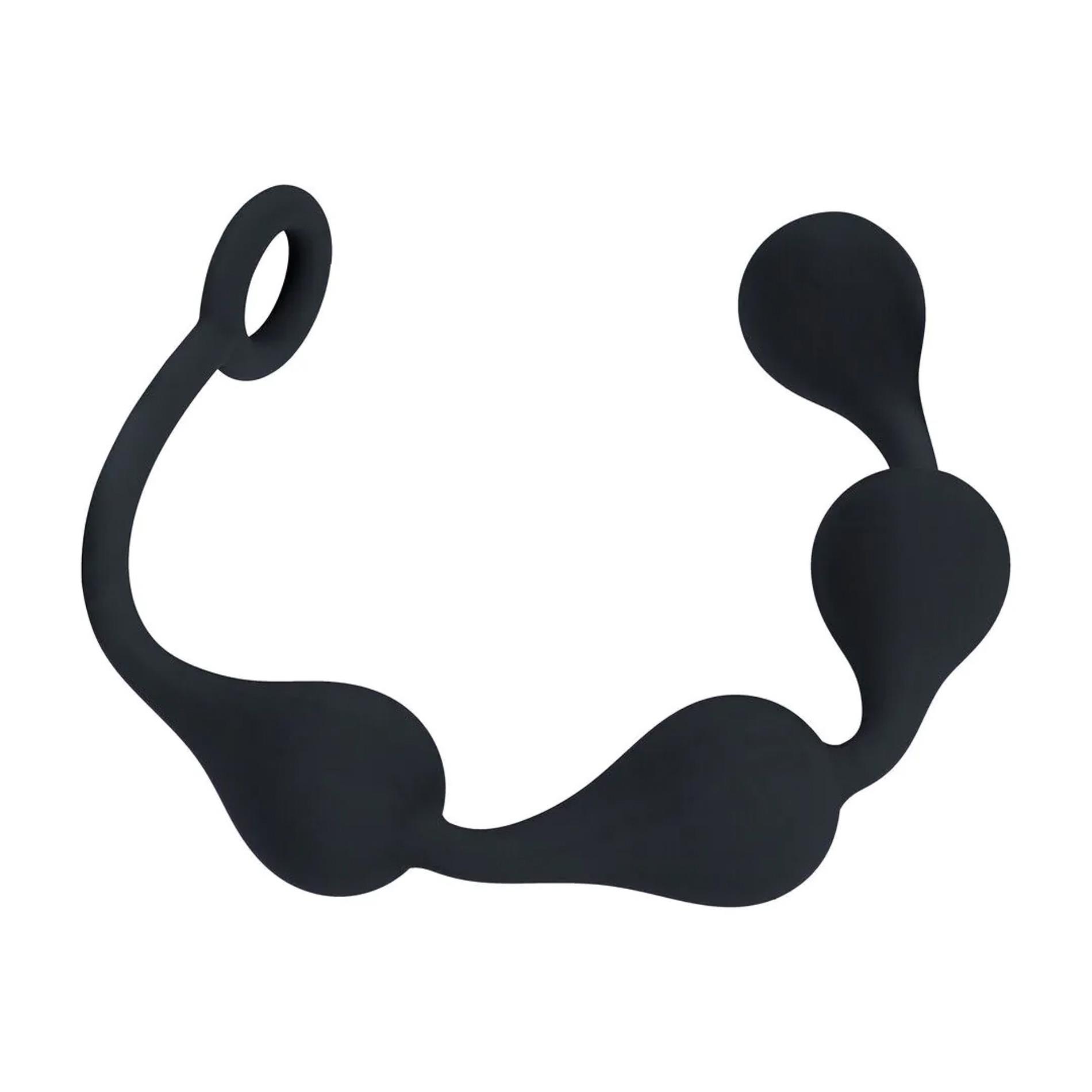 Анальные шарики Levelz by Shots Waterdrop Silicone Anal Balls M, 30 см (черный)