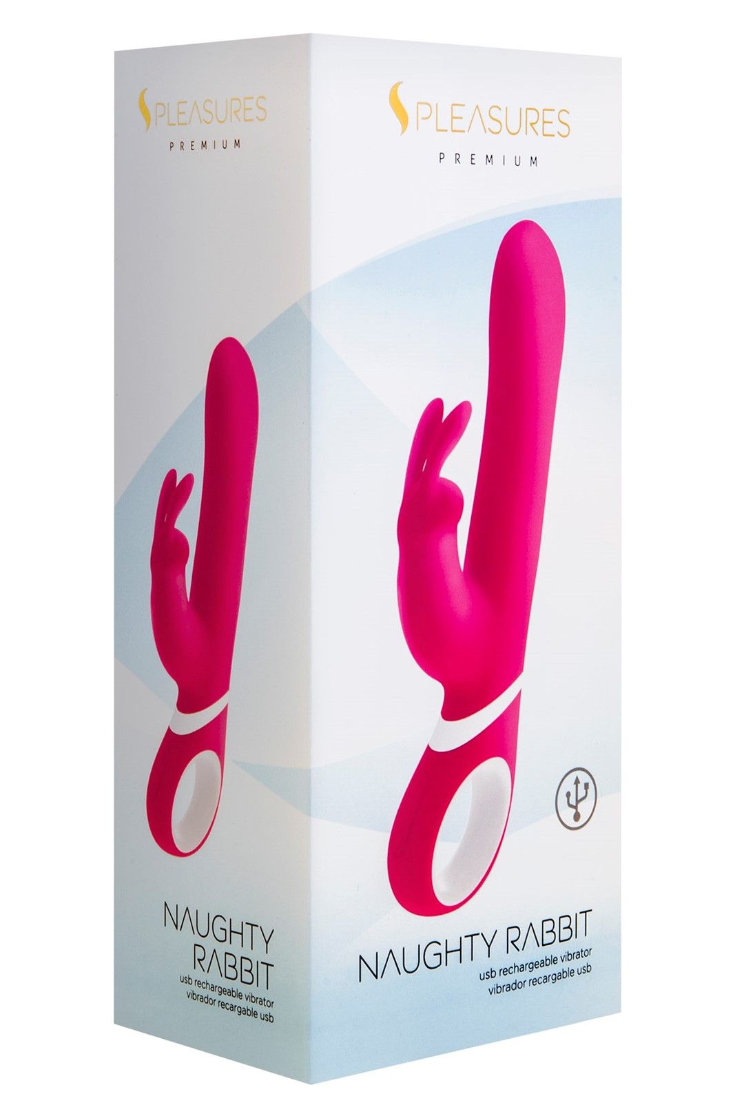 Вибратор-кролик S Pleasures Premium Naughty, 22,7 см (розовый)
