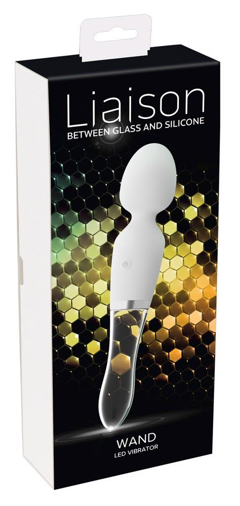 Двухсторонний стеклянный вибратор Orion Glass Vibrator 1, 21,5 см (белый)