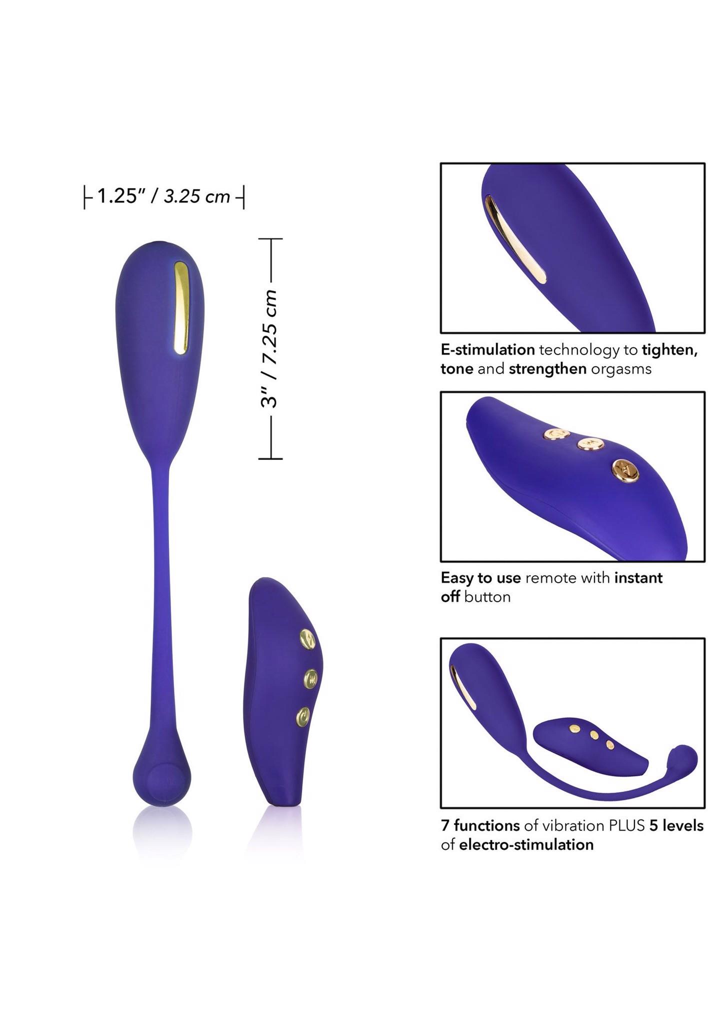 Wibrujące jajeczko Calexotics Estim Remote Kegel, 7.5 cm (niebieski)