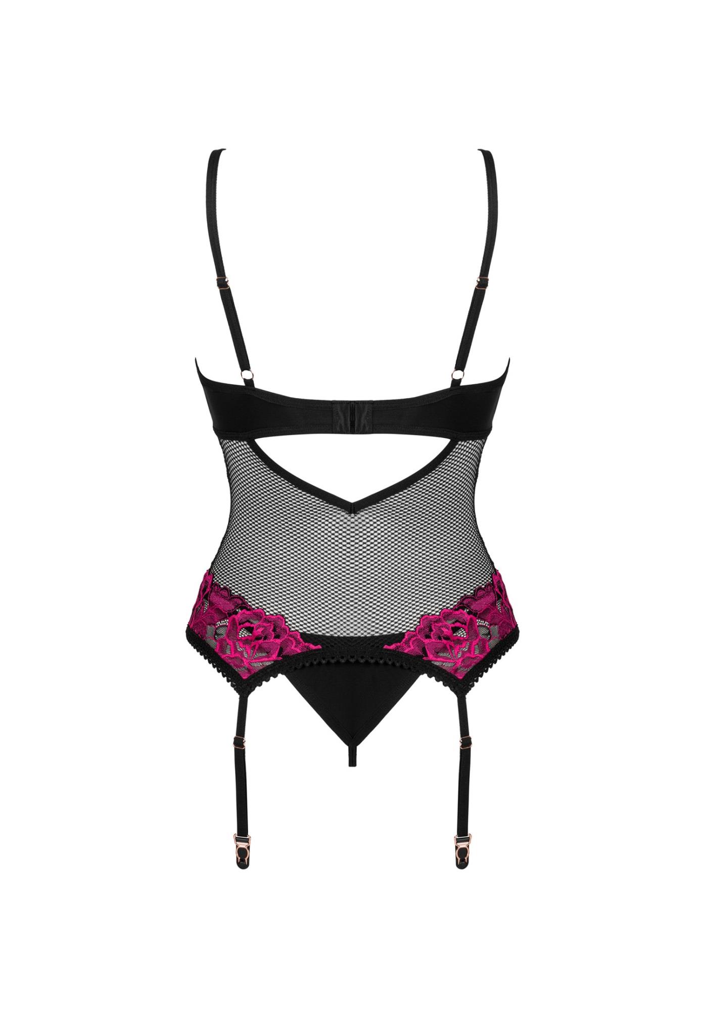Gorset Obsessive Rosenty, M/L (czarny)